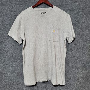 Carhartt Shirt Youth Large 12-14 Loose Fit Logo Front Pocket Heather Grey Grunge